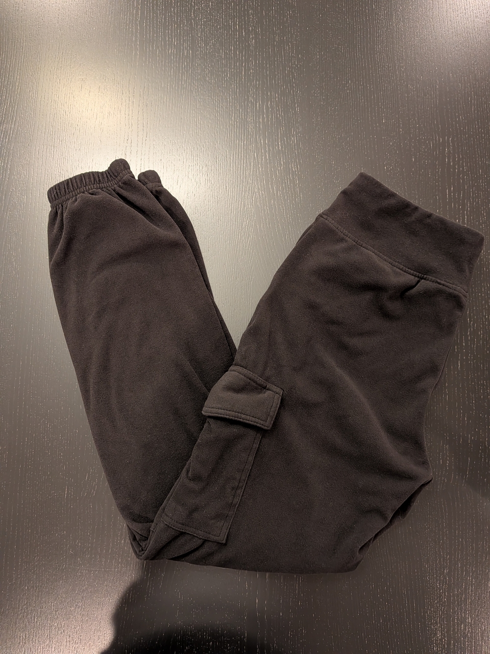 Women's Black Fleece Joggers with Elastic Cuffs - Unbranded - Picture 3 of 10